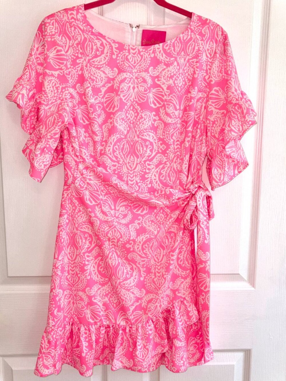 LP Darlah Stretch Dress Size 10 Havana Pink Clawdia Print